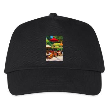 Asiatisches Cafe im Freien - Kinder Basecap - Schwarz - Vorne