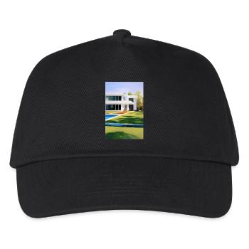 Weiße Villa mit Pool - Kinder Basecap - Schwarz - Vorne