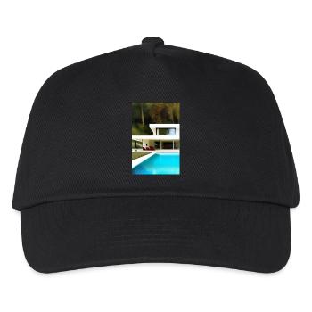 Weiße Villa mit Pool - Kinder Basecap - Schwarz - Vorne
