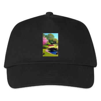 Chinesischer Zen Garten - Kinder Basecap - Schwarz - Vorne