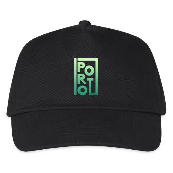 Porto Portugal Gradient Rahmen - Kinder Basecap - Schwarz - Vorne