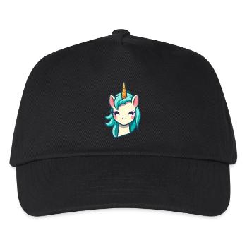 Cute unicorn in blue | Unicorn - Kids’ Baseball Cap - black - Front