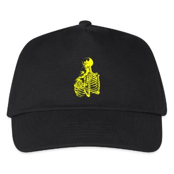 skull skeleton death halloween horror black dead - Kids’ Baseball Cap - black - Front