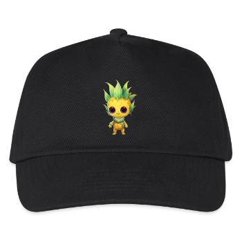 Alien Ananas Fusion: Punk-Frisur Außerirdischer - Kinder Basecap - Schwarz - Vorne