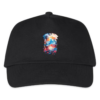 Karibik Shirt - Kinder Basecap - Schwarz - Vorne