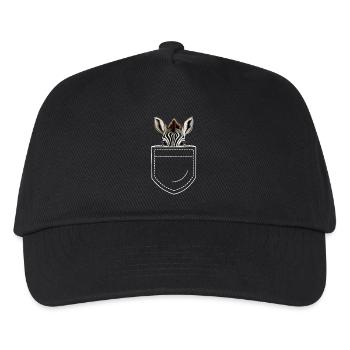 Zebra - Kinder Basecap - Schwarz - Vorne