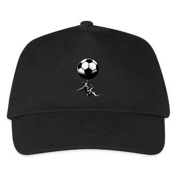 StreetArt Banksy Style Kerle mit Ball - Kinder Basecap - Schwarz - Vorne