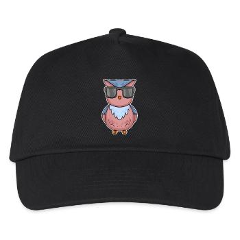 Eule mit Brille - Kinder Basecap - Schwarz - Vorne