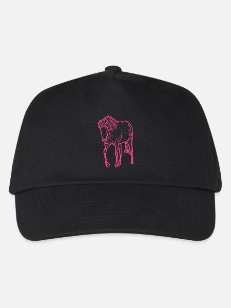 Pferd rosa pink - Kinder Basecap - Schwarz
