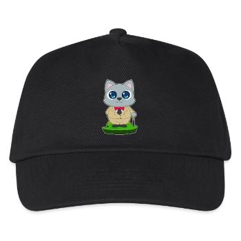 Cat Pensioner Walking Stick - Kids’ Baseball Cap - black - Front