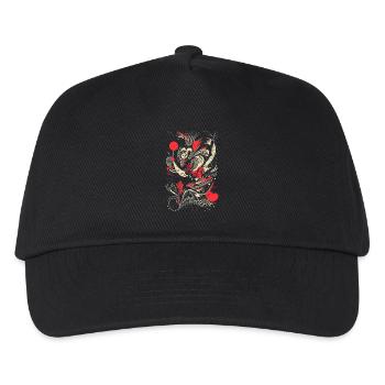 Cooles abstraktes Design mit dynamischen Linien und Schattierungen - Kinder Basecap - Schwarz - Vorne