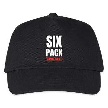 Six Pack coming soon! Fitness Motivation Sport - Kinder Basecap - Schwarz - Vorne