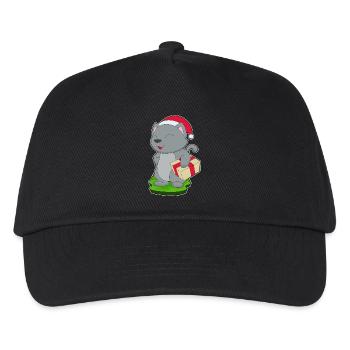 Katze Weihnachten Paket - Kinder Basecap - Schwarz - Vorne
