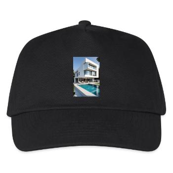 White villa with pool - Kids’ Baseball Cap - black - Front