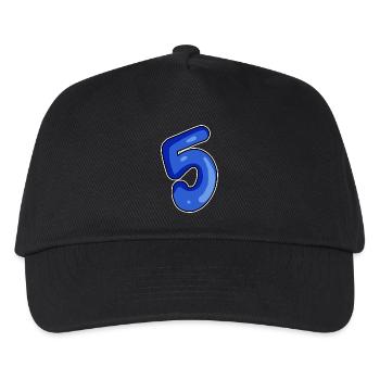 Numéro 5 Numéro Bleu - Casquette de baseball Enfant - noir - Devant