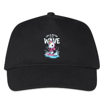 Wakeboard Unicorn - Kids’ Baseball Cap - black - Front