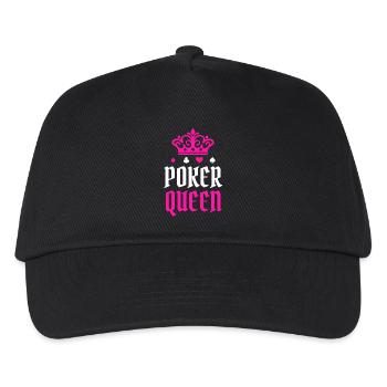 Casino Poker Pokerrunde Profispieler Königin - Kinder Basecap - Schwarz - Vorne
