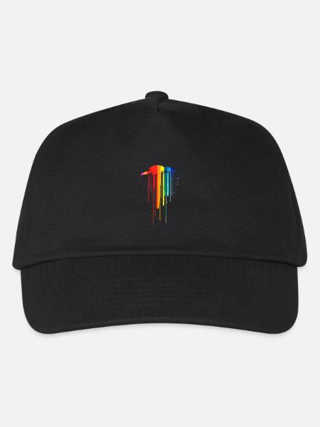 Dezentes und cooles tropfendes Pride-Flaggen-Regenbogen-Design - Kinder Basecap - Schwarz