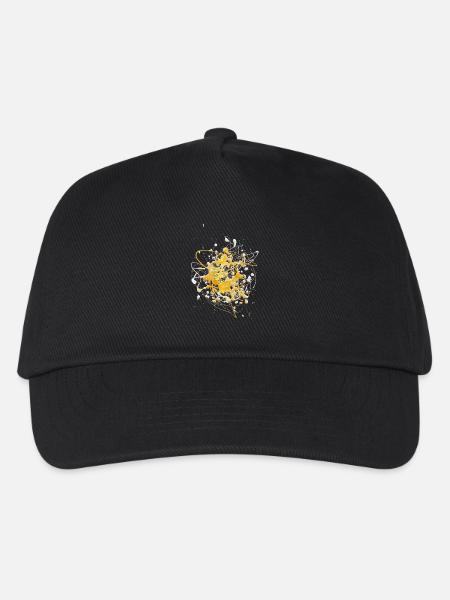 Yellowwhite.Splash - Kinder Basecap - Schwarz