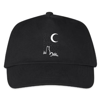 A cat under the moon and the stars - Kids’ Baseball Cap - black - Front