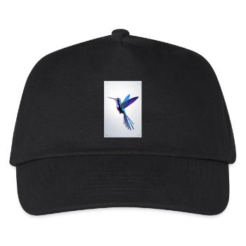 A majestic hummingbird carved from iridescent - Kids’ Baseball Cap - black - Front