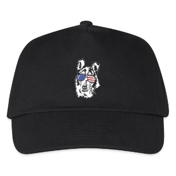 Kurzhaarcollie Collie Amerika Fahne Hunde Wilsigns - Kinder Basecap - Schwarz - Vorne