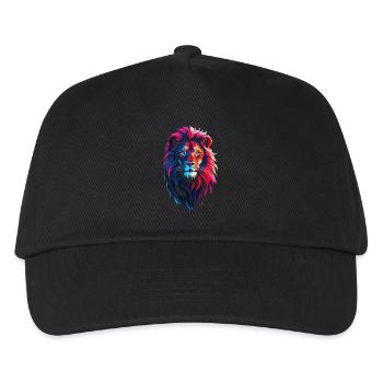 Roter und blauer Löwe - Kinder Basecap - Schwarz - Vorne