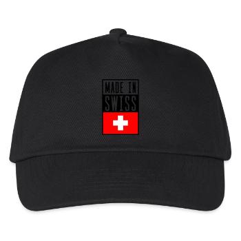 swiss made in - Kinder Basecap - Schwarz - Vorne