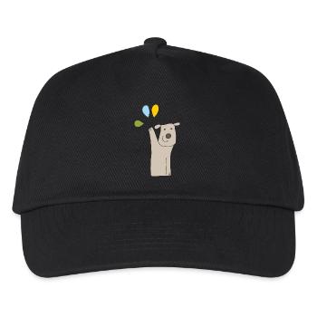 hund mit luftballons - Kinder Basecap - Schwarz - Vorne