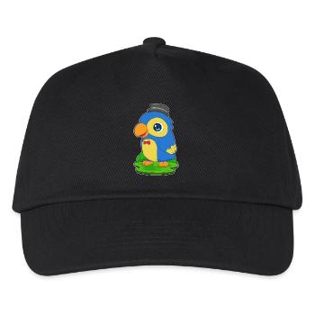Papagei Gentleman Fliege - Kinder Basecap - Schwarz - Vorne