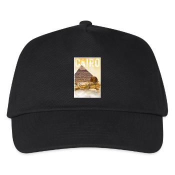 Cairo Vintage Travel Poster with Pyramid and Sphinx - Kids’ Baseball Cap - black - Front