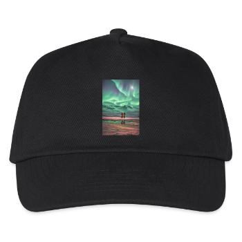 Aurora Borealis Verzauberung Aurora Borealis - Kinder Basecap - Schwarz - Vorne