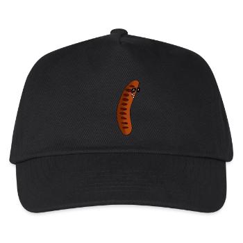Bratwurst mit Sonnenbrille - Kinder Basecap - Schwarz - Vorne