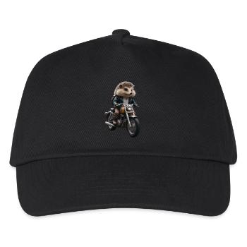 Biker hedgehog - Kids’ Baseball Cap - black - Front