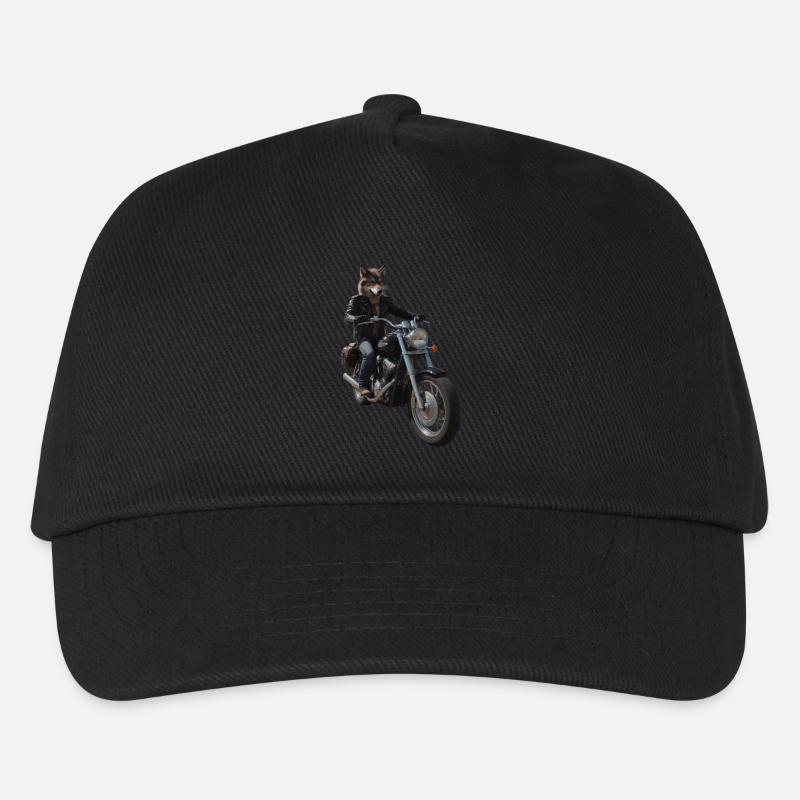 Biker Wolf - Kinder Basecap - Schwarz