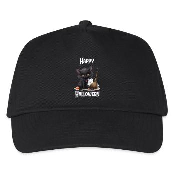 Halloween – Happy Halloween süße schwarze Katze - Kinder Basecap - Schwarz - Vorne