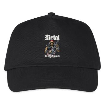 Rocking Metalhead Skeleton with Guitar Motif - Kids’ Baseball Cap - black - Front