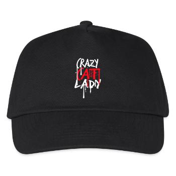 Crazy Cat Lady Text Wahnsinnige Frau Katzen Liebe - Kinder Basecap - Schwarz - Vorne