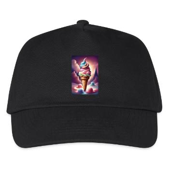 T-Shirt-Design mit schmelzender Eiscreme - Kinder Basecap - Schwarz - Vorne