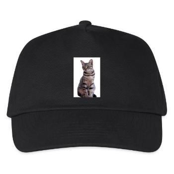 Katze Katze Schwarzes Kätzchen - Kinder Basecap - Schwarz - Vorne