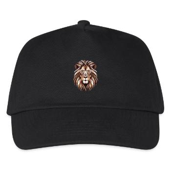 Löwe Kopf König d. Tiere Geschenk Natur Mähne Auge - Kinder Basecap - Schwarz - Vorne