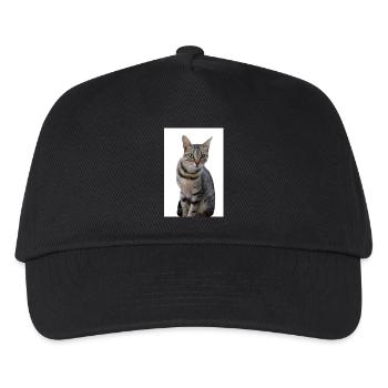Katze Katze Schwarzes Kätzchen - Kinder Basecap - Schwarz - Vorne