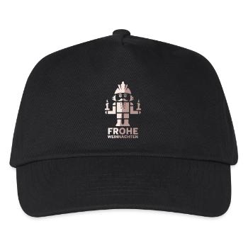 Nussknacker Weihnachten Bergmann Frohes Fest Logo - Kinder Basecap - Schwarz - Vorne