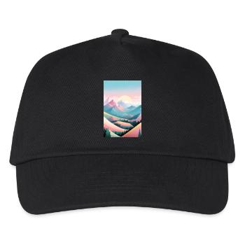 Mountain panorama in delicate colours - Horizont Berge - Kids’ Baseball Cap - black - Front