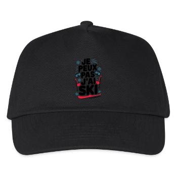 Ich kann nicht, ich habe SKI - Kinder Basecap - Schwarz - Vorne