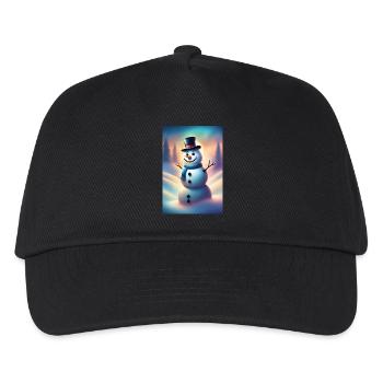 Bonhomme de neige hivernal heureux - Casquette de baseball Enfant - noir - Devant