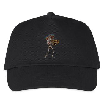 Tuba Mexikanisches Skelett - Kinder Basecap - Schwarz - Vorne