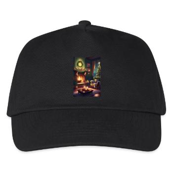 Grünes Weihnachtshaus - Kinder Basecap - Schwarz - Vorne