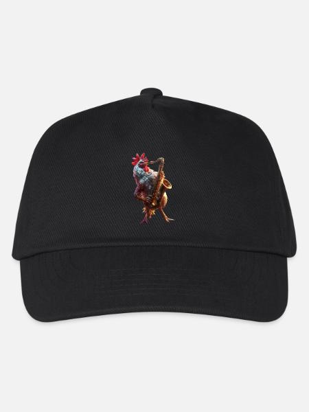 Hahn Saxophon - Kinder Basecap - Schwarz