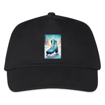 Winterliches Eiskunstlauf-Hobby - Kinder Basecap - Schwarz - Vorne